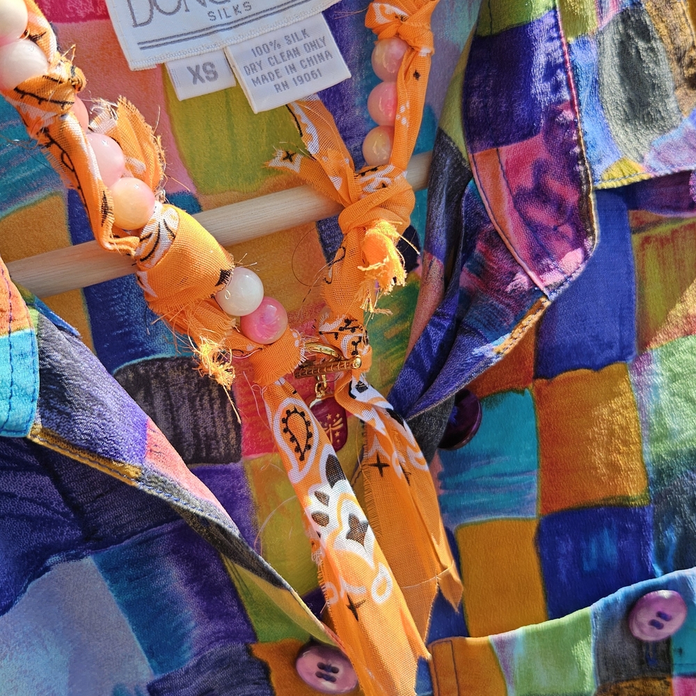 Doncaster Multicolor Patchwork Button Down Shirt - image 5